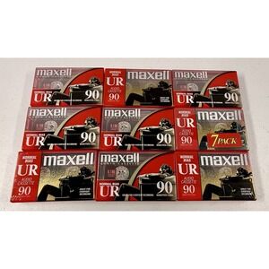 *BRAND NEW* NEW Lot Of 9 Maxell UR 90 Minute Blank Audio Cassette Tapes
